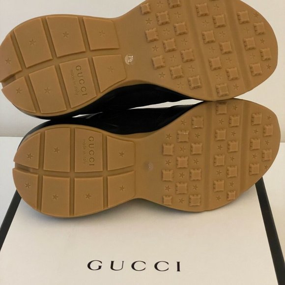 Size 7.5 G - Gucci Rhyton Cosmic Rainbow Black Leather Sneaker - Picture 5 of 9